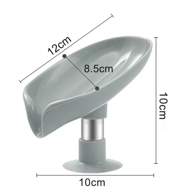Drain Soap Holder Leaf Shape Suction Cup Soap Tray Box