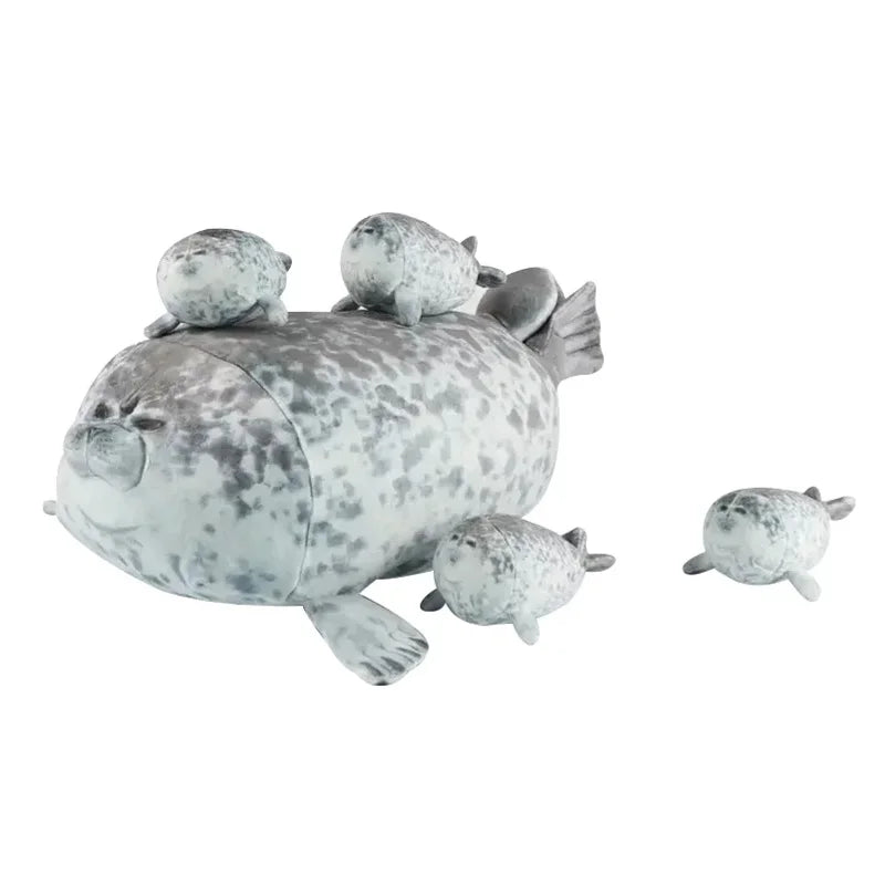 Mother Seal Zipper Plush Toy 5 Piece Stuffed Set 40cm
