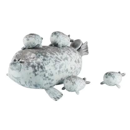 Mother Seal Zipper Plush Toy 5 Piece Stuffed Set 40cm