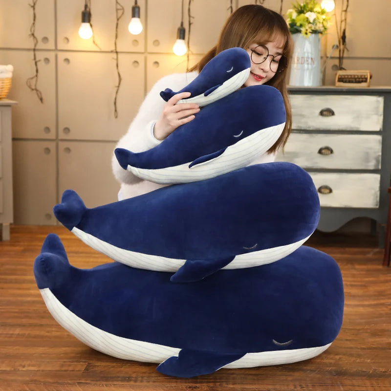 Blue Whale Plush Toy Soft Sea Animal Stuffed Fish
