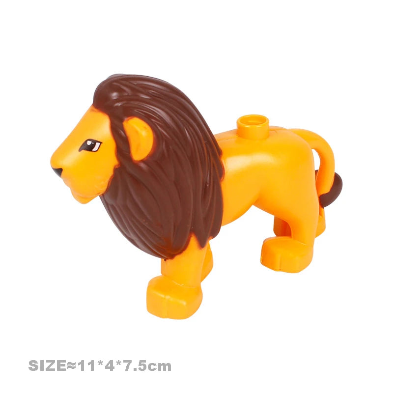 Big Size Building Blocks Cat Dog Pig Rabbit Model Accessories Compatible Bricks Farm Animals Set Assemble Education Toys For Kid