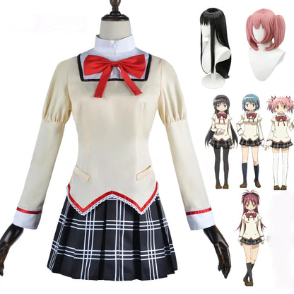 Kaname Madoka Akemi Homura Cosplay Costume School Uniform Puella Magi Madoka Magica Adult Anime Halloween Costumes Women Game