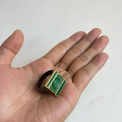 John Stewart Green Lantern Ring Cosplay High Quality Metal Ring For Men Metal Finger Jewelry Accessories Halloween Cosplay Gifts