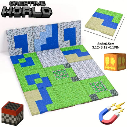 Magnetic Base Plate Variety Baseplates Match Mine World Magnetic Building Blocks Toys for Boys and Girls Children Gift