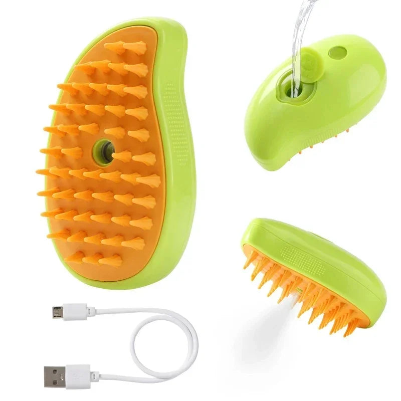 3 in 1 Steam Pet Brush Electric Cat Steamy Grooming Comb