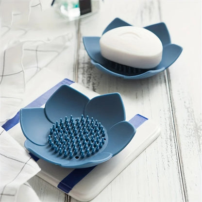 Bathroom Soap Box Lotus Design Silicone Soap Holder