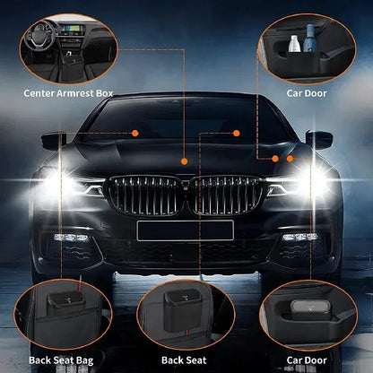 Leakproof Car Trash Can Small Vehicle Garbage Bin Set