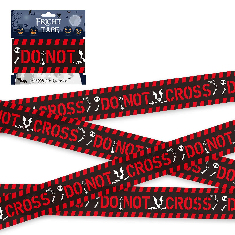 Halloween Warning Tape Plastic Skull Caution Line
