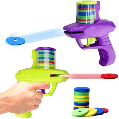 Foam Disc Launcher Gun Toy Flying Disc Shooting Set