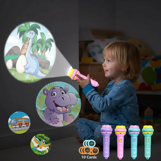 Kids Projector Flashlight Toy Bedtime Slide Torch Set