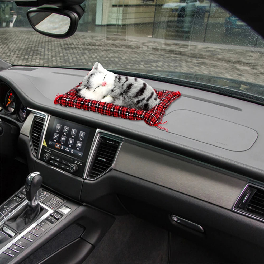 Simulation Sleeping Cat Dashboard Decoration Plush Ornament