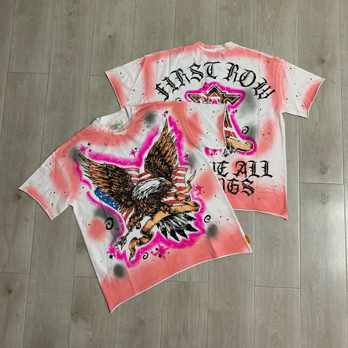 Vintage Washed Diamond Cropped Tee Streetwear Oversized T Shirt