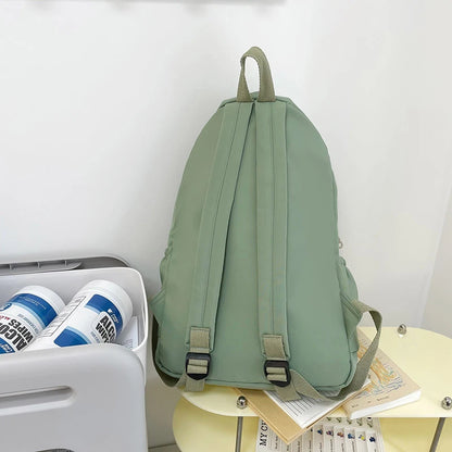 Simple Solid Color Lightweight Backpack Multifunctional Casual Bag for High School Students Perfect for School Travel Daily Use