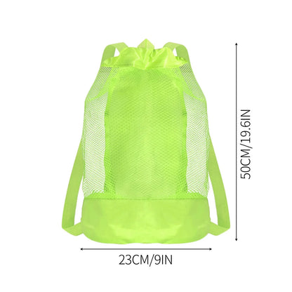 Extra-Large Sand-Resistant Drawstring Beach Backpack - Kids Pool Toys Storage Bag for Shell Collecting, Travel & Fitness
