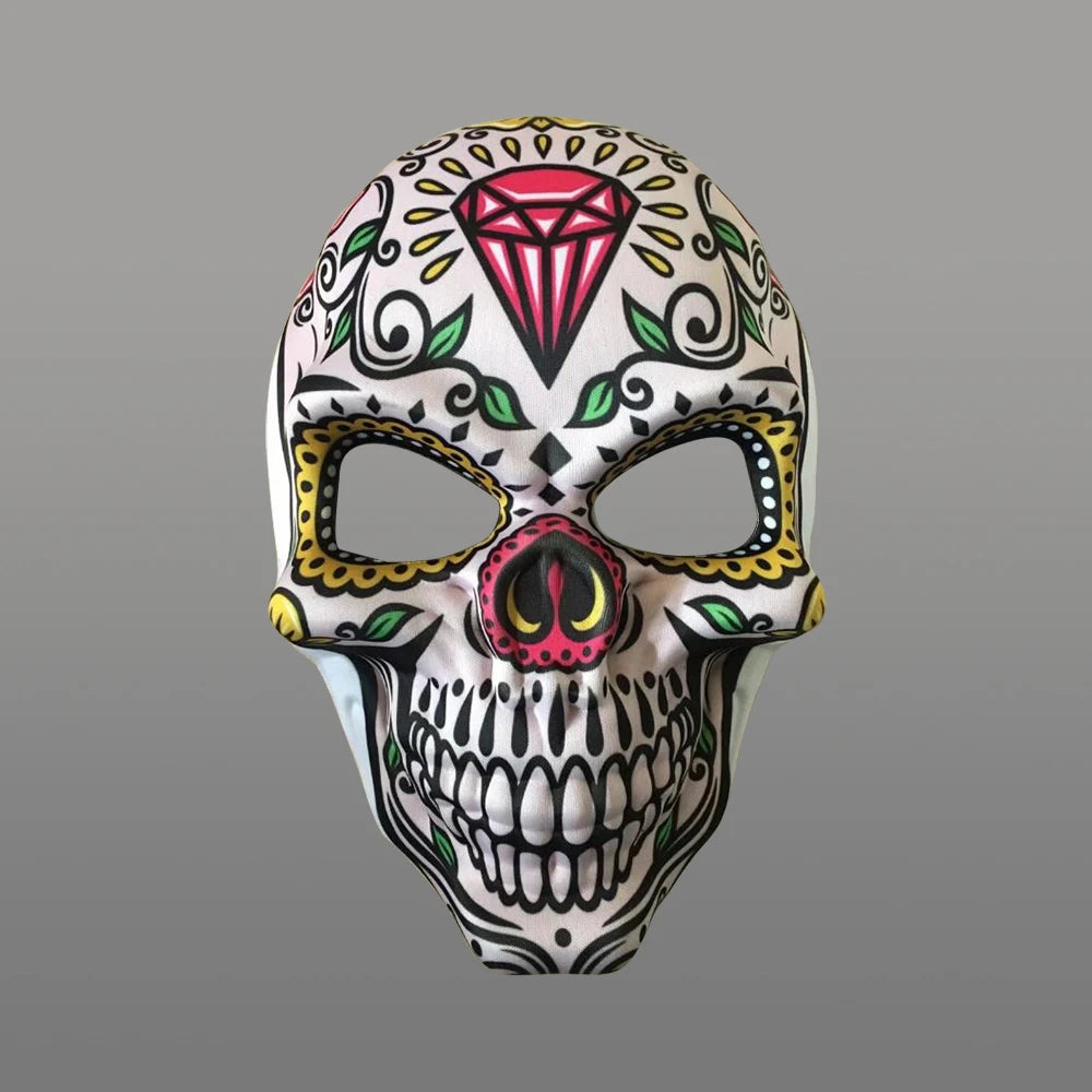 2023 Masks Mexican Day of The Dead Skull Mask Cosplay Halloween Skeletons Print Masks Dress Up Purim Party Costume Prop