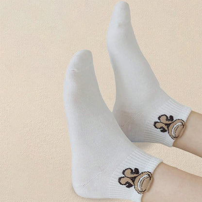 Cartoon Teddy Bear Patterned Ankle Socks Women Casual