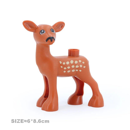 Big Size Building Blocks Cat Dog Pig Rabbit Model Accessories Compatible Bricks Farm Animals Set Assemble Education Toys For Kid
