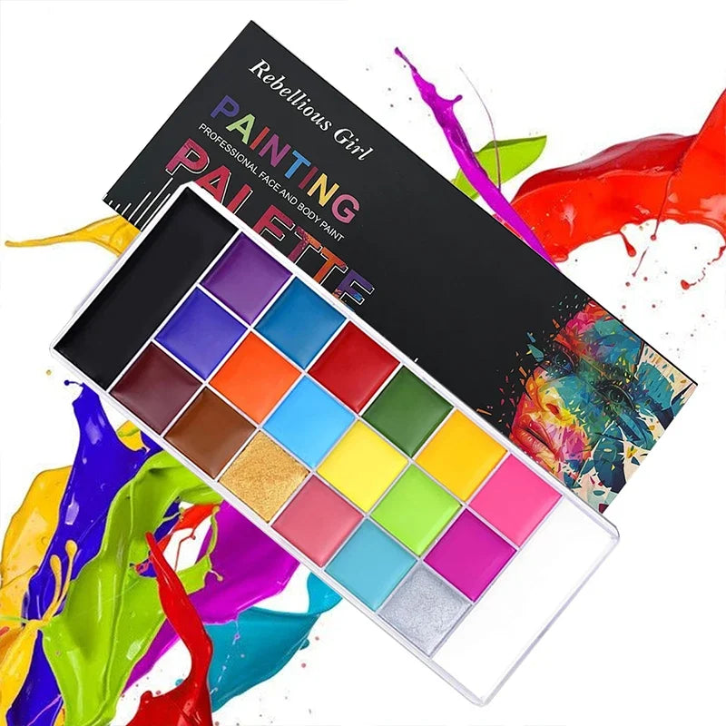 20 Color Sfx Children's Adult Painting Set Halloween Party Makeup Fancy Dress Beauty Palette Face Body Painting Oil and Brush