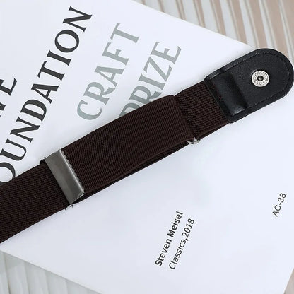 2pcs Set Stylish Minimalist Buckle-Free Belts Elastic Casual Belt Versatile for Everyday Use Adjustable Unisex Invisible Belts
