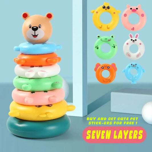 Pyramid Stacking Cups Toy Baby Montessori Tower
