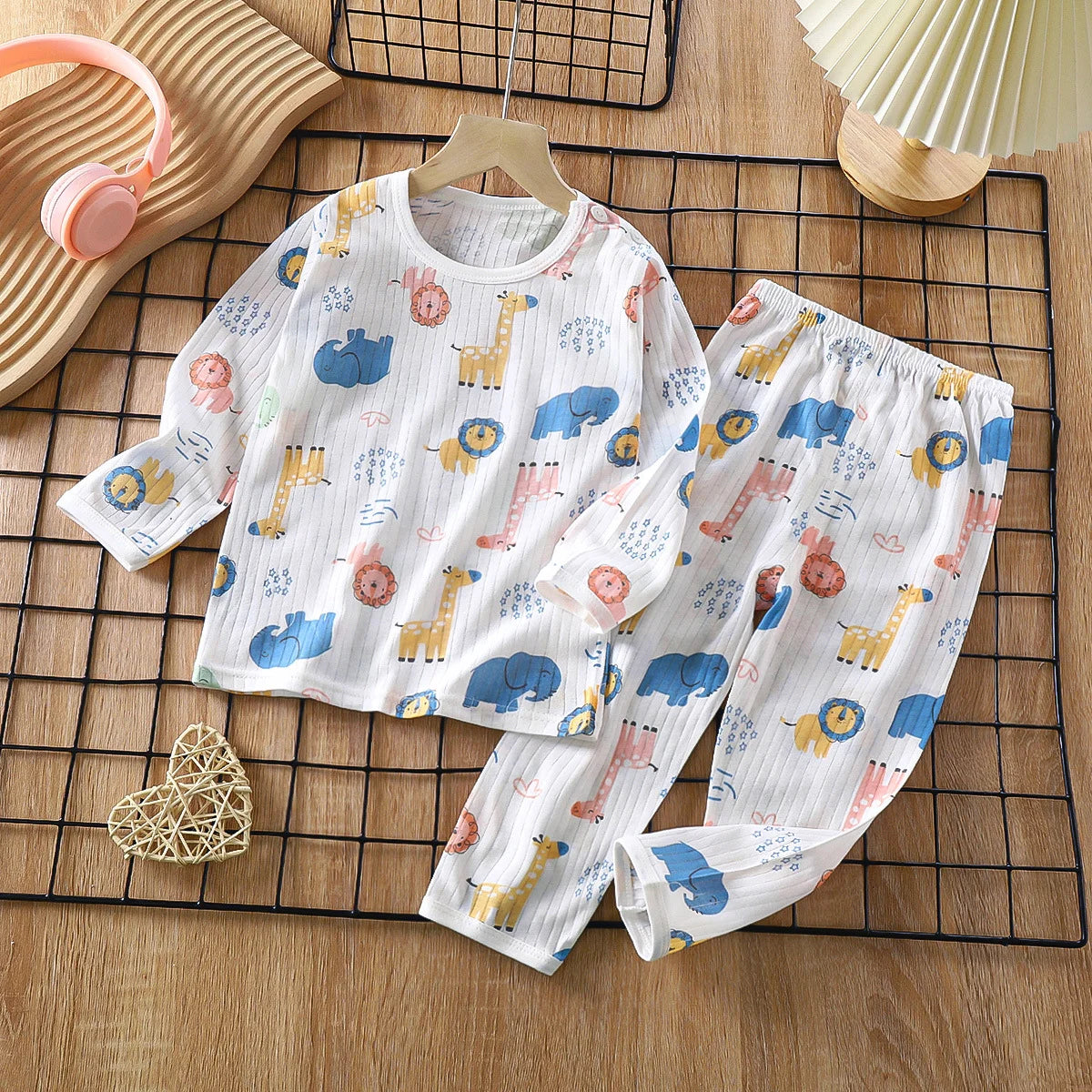 Baby Cotton Pajamas Set Long Sleeve Toddler Sleepwear