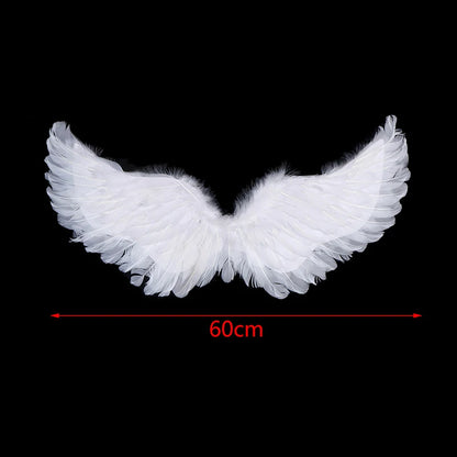White Angel Feather Wings Cosplay Costume Accessory Set