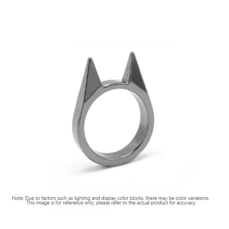 Self-defense cat ear ring window breaker women's anti-wolf men's single finger buckle carry defense spikes finger tiger .