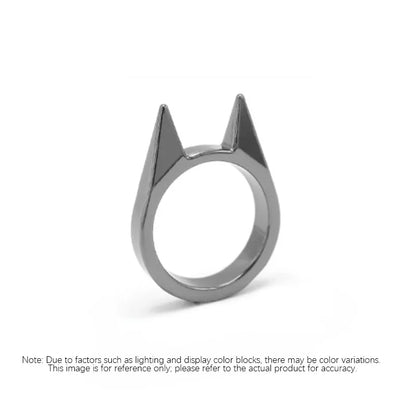 Self-defense cat ear ring window breaker women's anti-wolf men's single finger buckle carry defense spikes finger tiger .