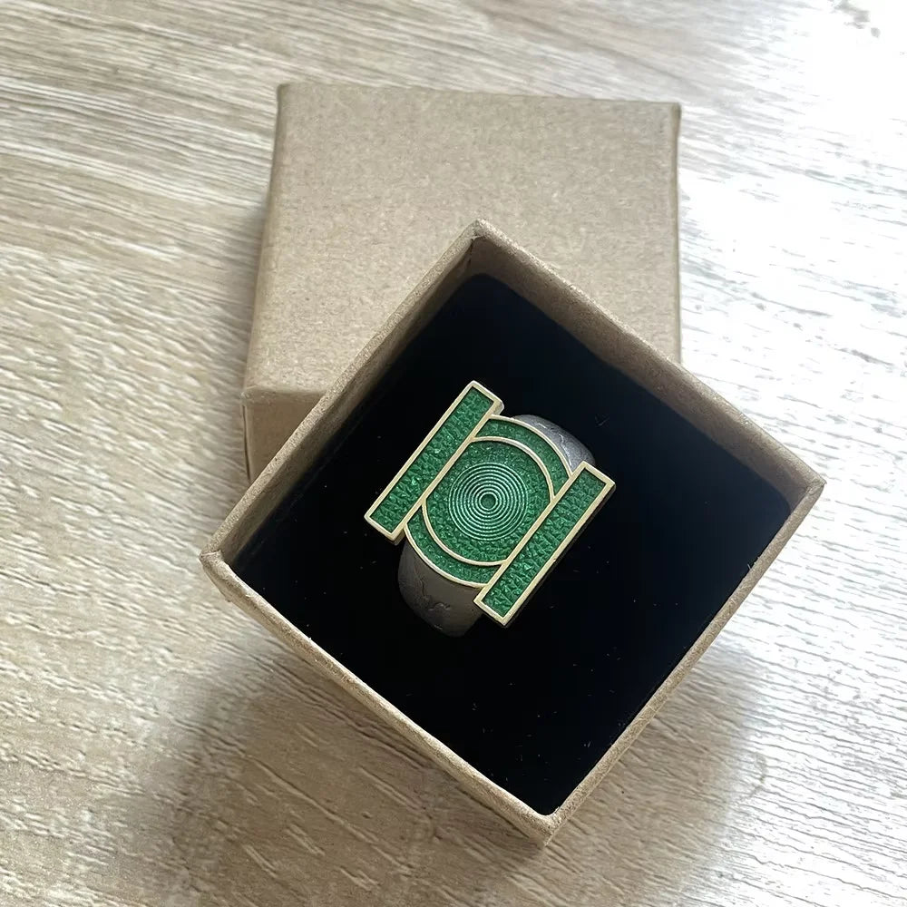 John Stewart Green Lantern Ring Cosplay High Quality Metal Ring For Men Metal Finger Jewelry Accessories Halloween Cosplay Gifts