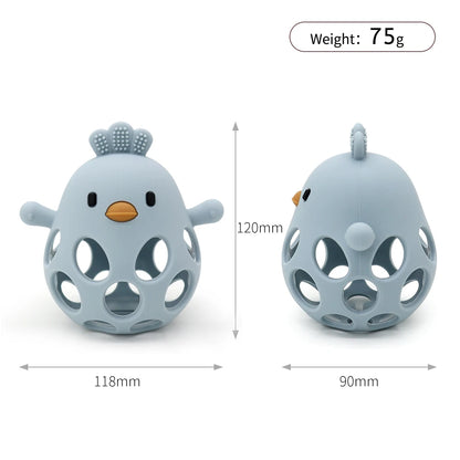 Baby Silicone Teether Toy Cartoon Chick Chewing Trainer