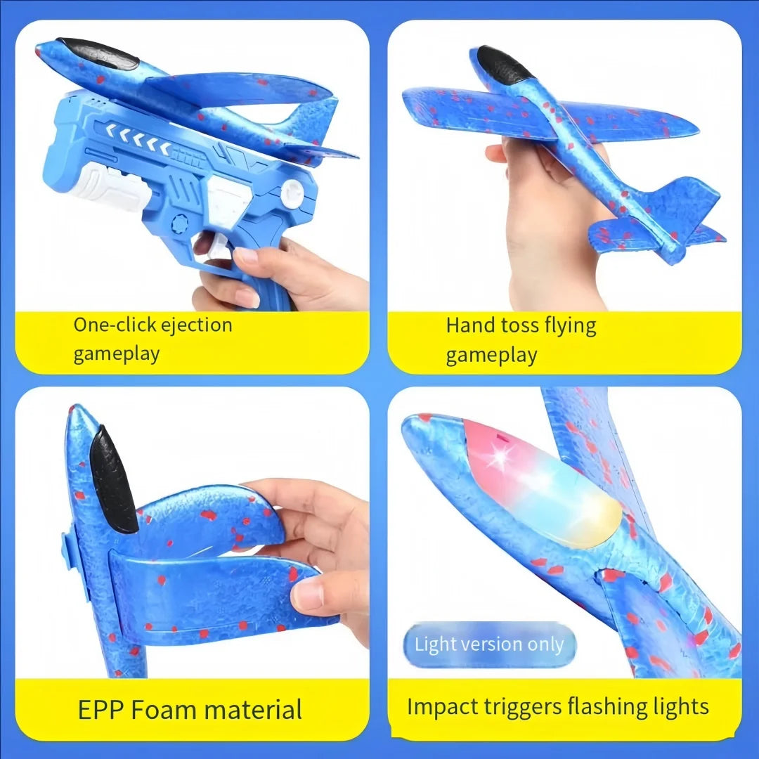 Foam Plane Gun Launcher Air Catapult Glider Toy