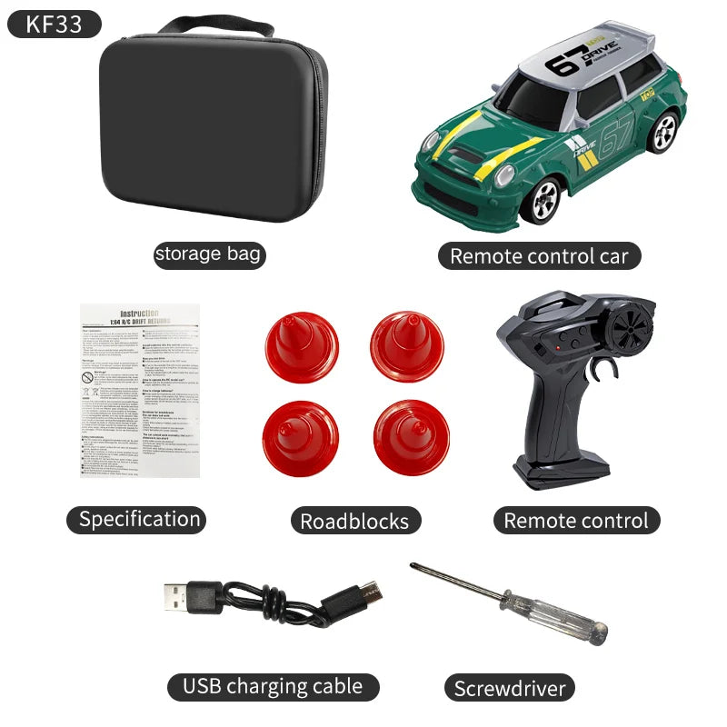 Mini Drift RC Car 1:64 Proportional Remote Control Racing