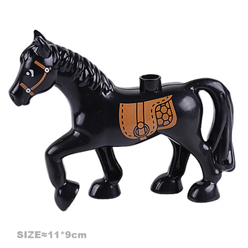 Big Size Building Blocks Cat Dog Pig Rabbit Model Accessories Compatible Bricks Farm Animals Set Assemble Education Toys For Kid