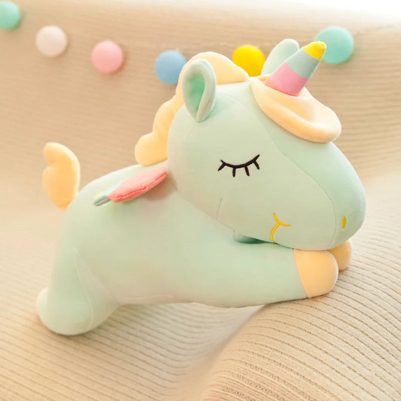 Rainbow Unicorn Plush Toy: Angel Pony Plush Doll Stuffed Cushion