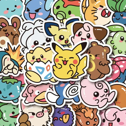 Yellow Electric Monster Vinyl Stickers 50pcs Waterproof Decals