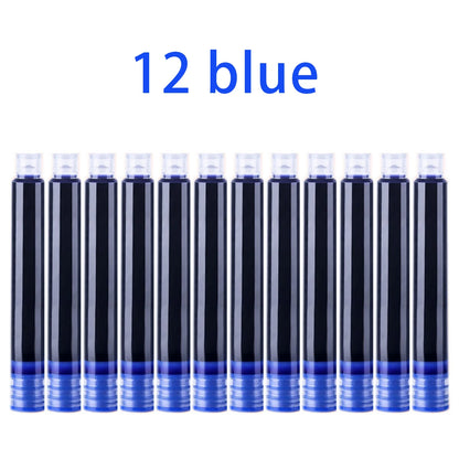 12-60PCS/Set Colourful Ink Sac Fountain Pen Ink Cartridges Refills Ink 3.4mm Refillable Refills Drawing School Office Supplies