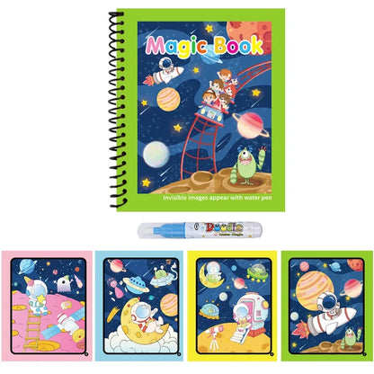 Magic Water Drawing Book Reusable Mess Free Coloring Set