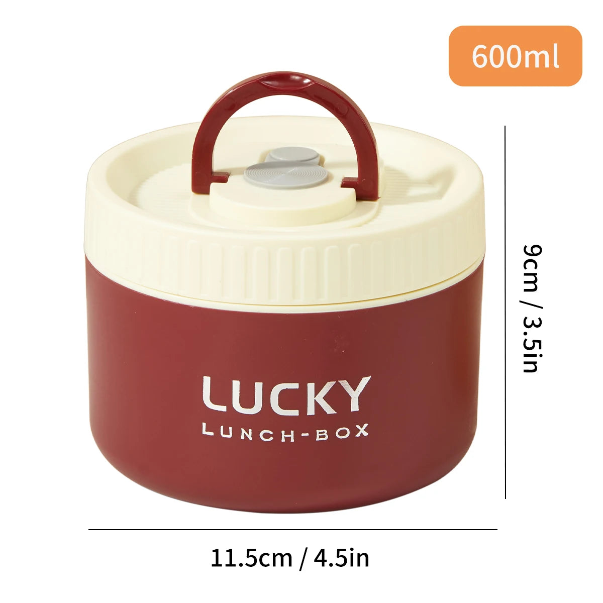 WORTHBUY 304 Stainless Steel Keep Warm Lunch Box For Student Kids Leak-proof Round Insulated Food Jar For Cold And Hot Food