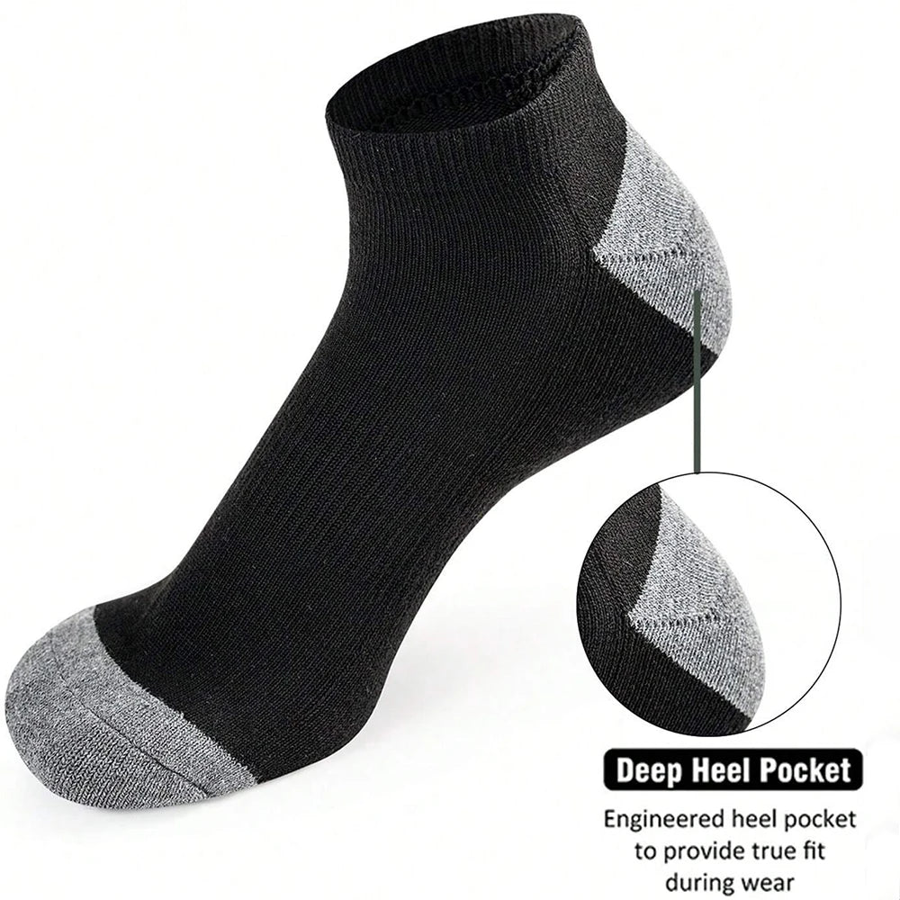 Sweat Absorbing Odor Proof Low Cut Socks Breathable 10 Pack