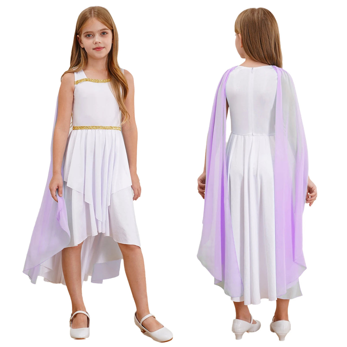Girls Halloween Carnival Ancient Greek Roman Athena Goddesses Princess Queen Costume Greece Beauty Toga Worship Choir Dress Robe