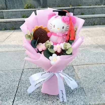 Cartoon Plush Flower Bouquet Artificial Rose Doll Gift