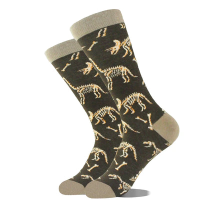 Novelty Dinosaur Crew Skateboard Socks Funny Men