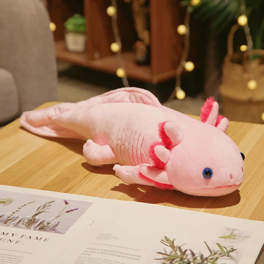 Axolotl Plush Pillow Colorful Newt Stuffed Animal Cushion