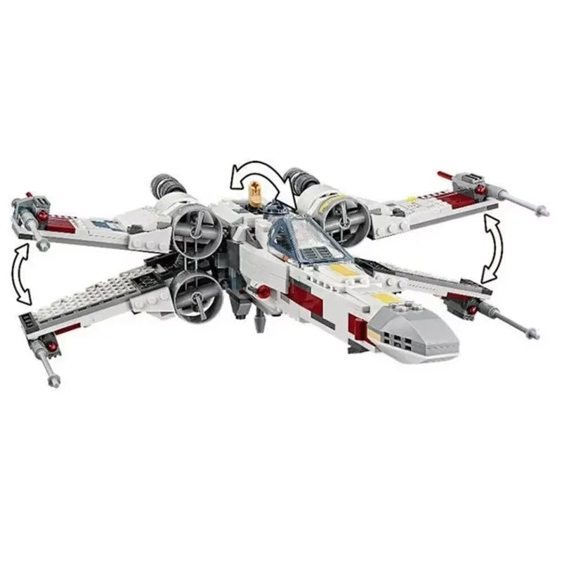 New MOC Space Battle X Spaceship Vehicle Building Blocks Model, Home Decor Ornament, Festival Gift