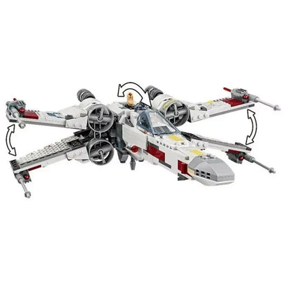 New MOC Space Battle X Spaceship Vehicle Building Blocks Model, Home Decor Ornament, Festival Gift