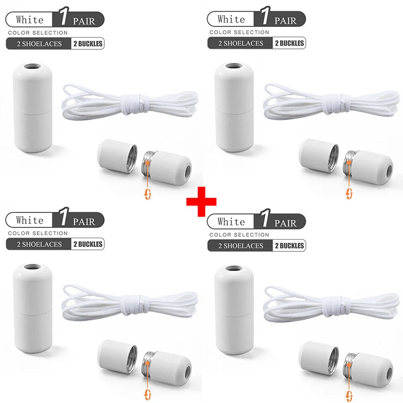 Elastic No Tie Shoelaces Semicircle Lazy Metal Lock Laces