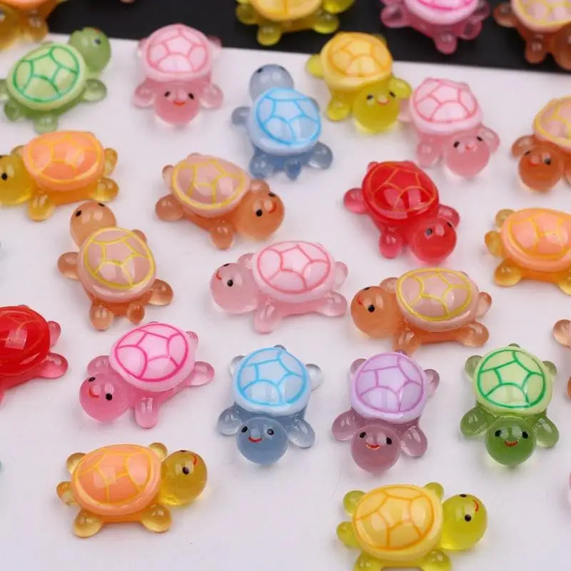 Glow in the Dark Turtle Set Resin Storage Ornament