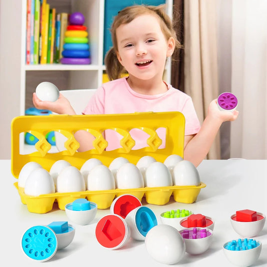 Matching Shape Egg Screws Toy Montessori Color Sorter