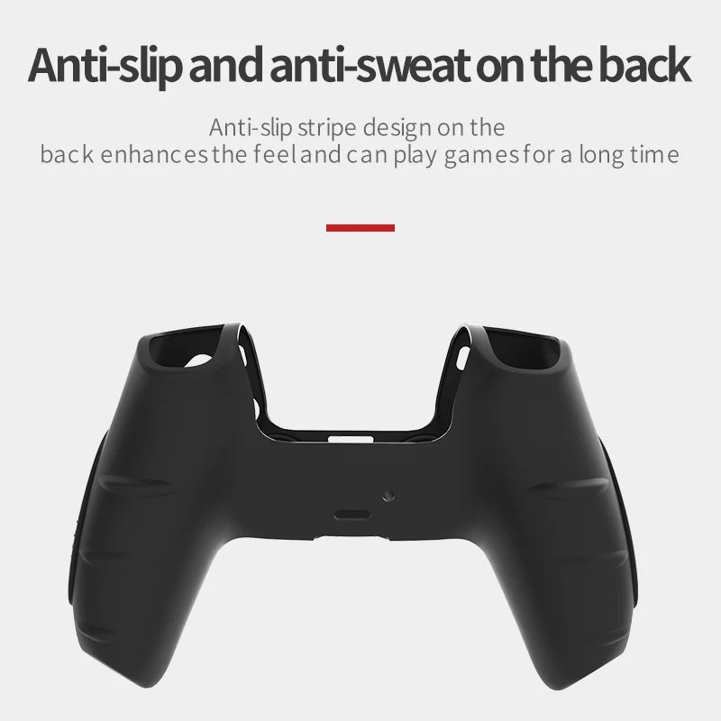 Anti-Slip Protective Skin Shell for PS5 Controller Silicone Cover Case with Rubber Thumb Grip Gaps and Touch Pad Sticker For PS5
