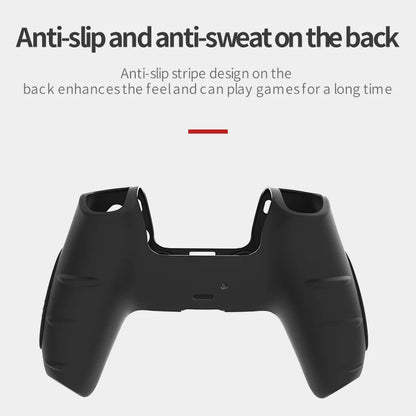 Anti-Slip Protective Skin Shell for PS5 Controller Silicone Cover Case with Rubber Thumb Grip Gaps and Touch Pad Sticker For PS5